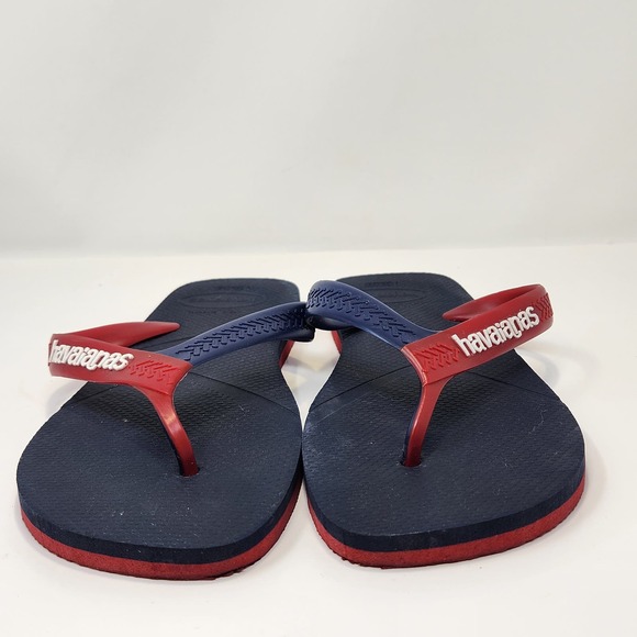 Havaianas Mens Red Blue Thong Flip Flops Sandals Slip On Size 13 EU 47 / 48 - Picture 3 of 6